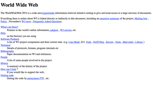 The First Website of the Internet.