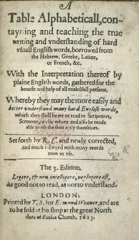 Publication of the first English dictionary