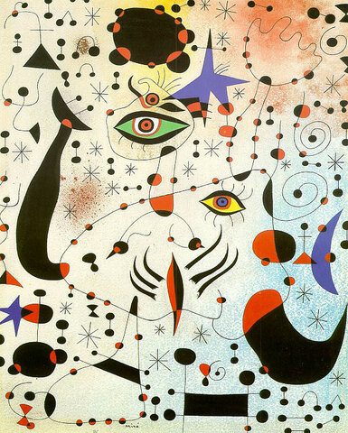 JOAN MIRO - Numeri e costellazioni innamorati di una donna
