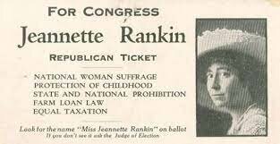 Year of first woman elected to Congress