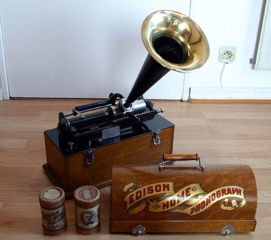 invention phonographe à cylindre de cire