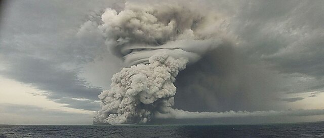 Tonga volcano erupted