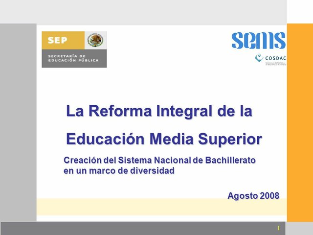 REFORMA INTEGRAL DE LA EDUCACIÓN MEDIA SUPERIOR