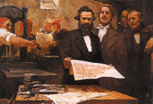 Marx y Engels en la redacción de la nueva gaceta renana- Chapiro E.