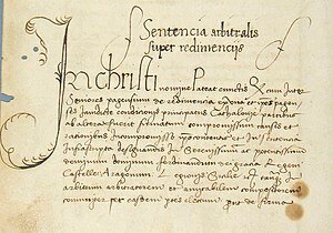 Ferran II dicta la sentència de Guadalupe, que alliberava els serfs catalans dels mals usos feudals, a canvi de pagar una indemnització al seu senyor.