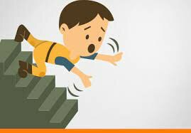 Je suis tombé dans les escaliers de l'école maternelle