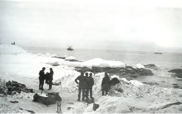 Shackleton and two man reach whaling station