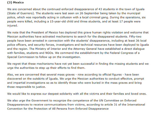 Comunicado de la ONU