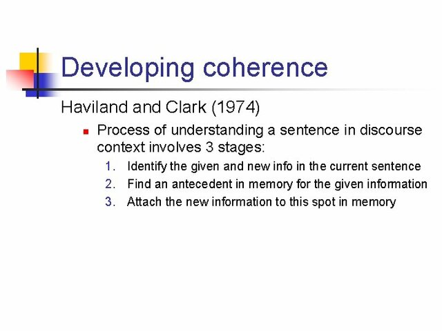 Haviland y Clark, 1974