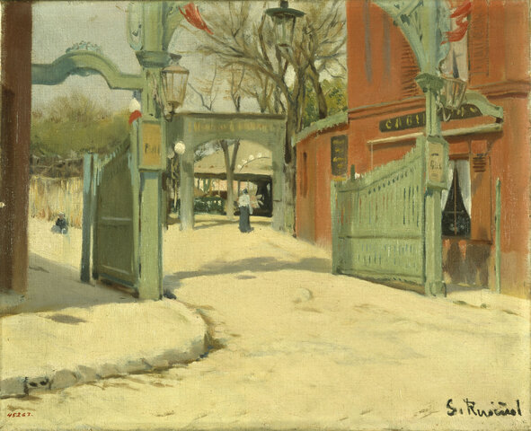 Entrada en un parque - Santiago Rusiñol (ESP) Museo Nacional Cat.