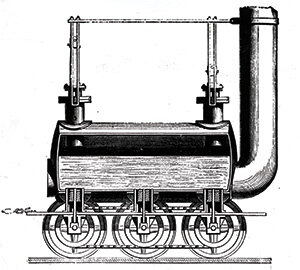 George Stephenson invents steam locomotive
