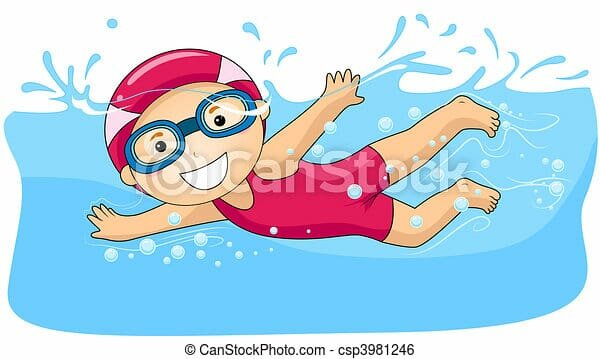 In piscina con mamma e papà