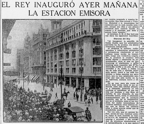 Inauguración de la estación emisora de Unión Radio