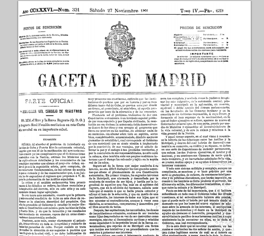 Carta Autonómica de Cuba