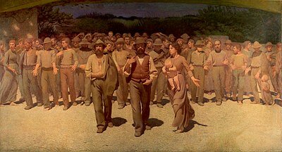 El cuarto estado pintado por Guiseppe Pellizza da Volpedo