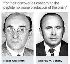 Roger Guillemin (Estados Unidos, 1924- ) y Andrew Schally (Estados Unidos, 1926- )