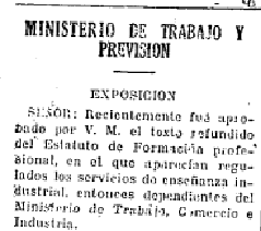 Estatuto de Formación profesional