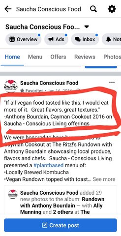 "If all vegan food tasted like this, I would eat more of it." -Anthony Bourdain