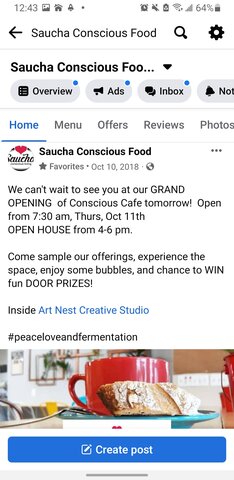 Conscious Cafe Saucha storefront opens inside Art Nest Creative Studio