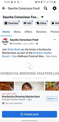 Kimpton Seafire Kombucha Masterclass with Chef Britta