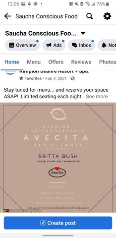 Avecita Chef's Table Act III Chef Britta Bush