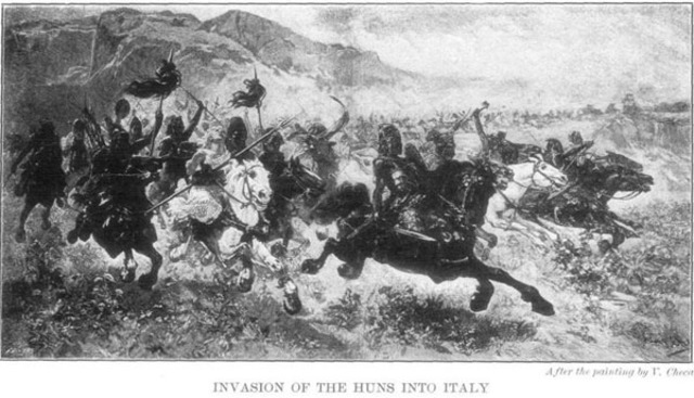 Attila the Hun begins attacks on Rome 451 B.C.