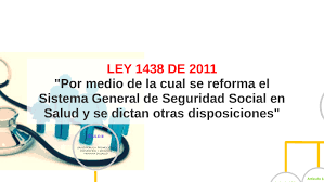 LEY 1438 DE 2011