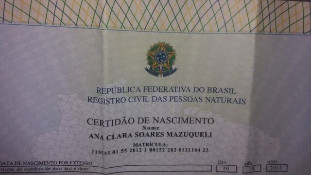 Nascimento da minha Irma