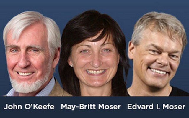 John O’Keefe 1939, May-Britt Moser 1963 y Edvard I. Moser 1962.