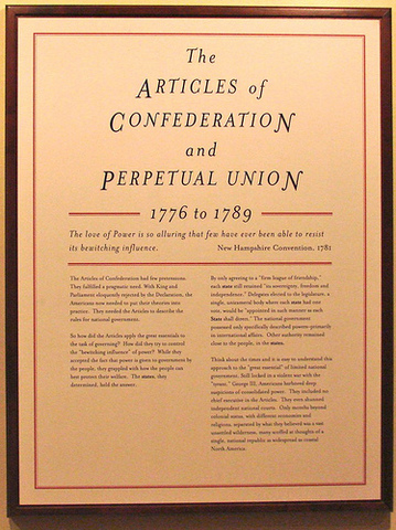 The Articles of Confederation is ratified