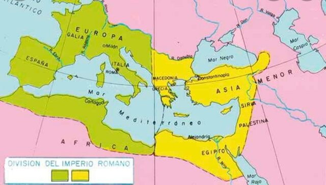 División del imperio romano