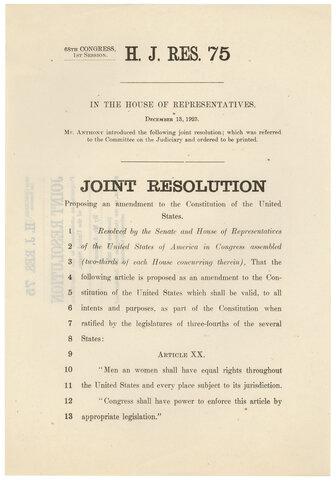 proposing equal rights amendment to the constitution