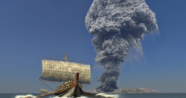 Erupción del volcán de Tera (Santorini)