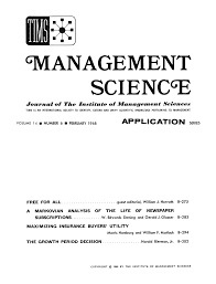 The journal Management Science published a column titled “Information Systems in Management Science.”