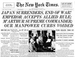 Japan surrenders to the United States