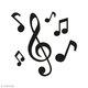 Kit tampon clear et bloc acrylique notes musique 45 x 45 cm p