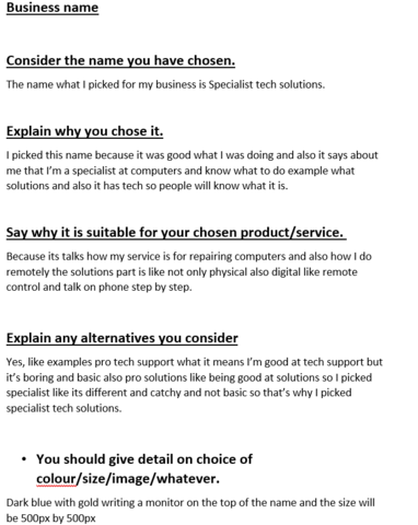 Presenting an business idea