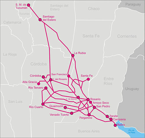 Inicio de la construcción del Ferrocarril Central Argentino y del Sur (información recogida de Todo Argentina)