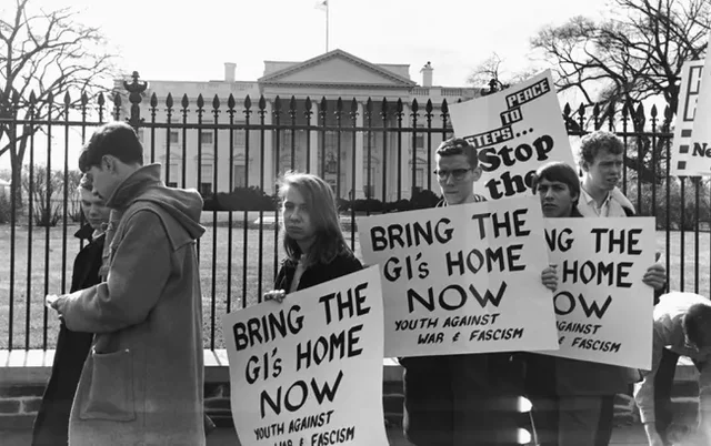 "Students for a Democratic society" holds a protest