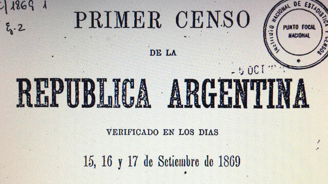 Creación del primer censo nacional de Argentina. (información recogida de Historia de los censos argentinos de Ministerio de Cultura Argentina)