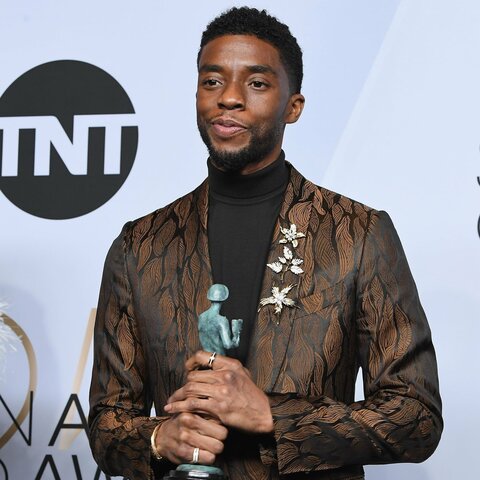 Boseman Accepts Screen Actors Guild Award for Outstanding Performance by a Cast in a Motion Picture in 2019