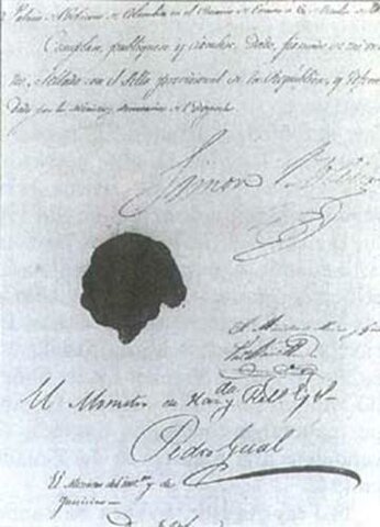 1821 Se crea la Constitución de Cúcuta,