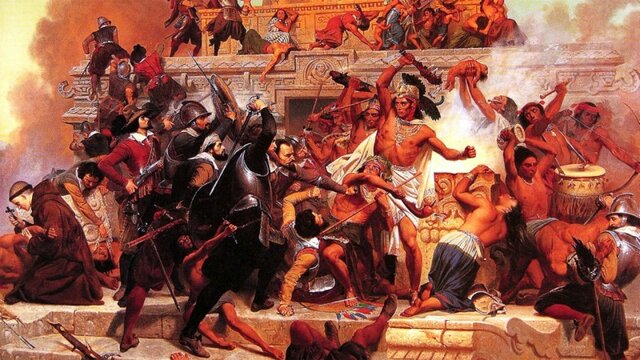 Cortes conquers the Aztec