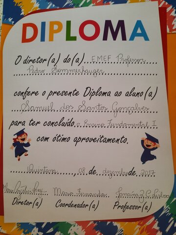 Fatos educacionais -  Terminei o ensino fundamental 1