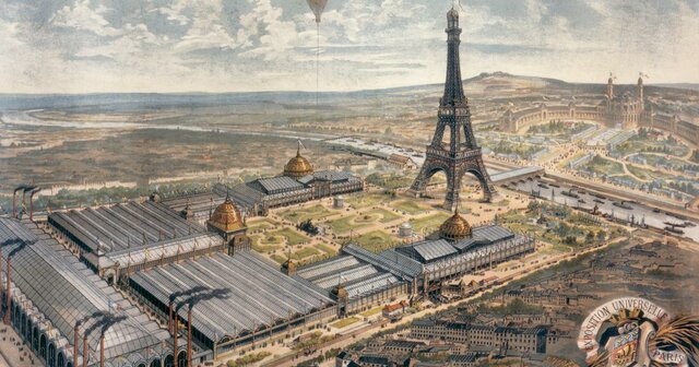 La arquitectura del hierro revoluciona la exposición universal de París (Galería de Máquinas y la Torre Eiffel)