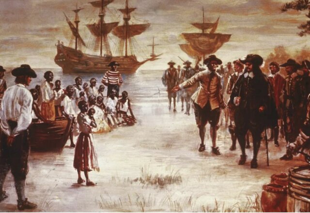 1619: First Africans arrive in Virginia via Dutch traders.