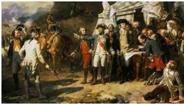 1781: Cornwallis surrenders at Yorktown, making the end of the Revolutionary War