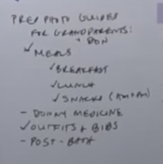 *Leaves photo guides for Ron to care for his own children