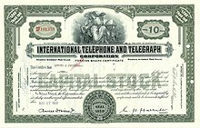 Creacion de de la empresa llamada International Telephone & Telegraph (ITT)