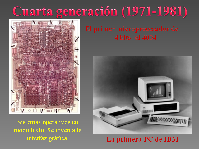 CUARTA GENERACIÓN:  1972 A 1980
